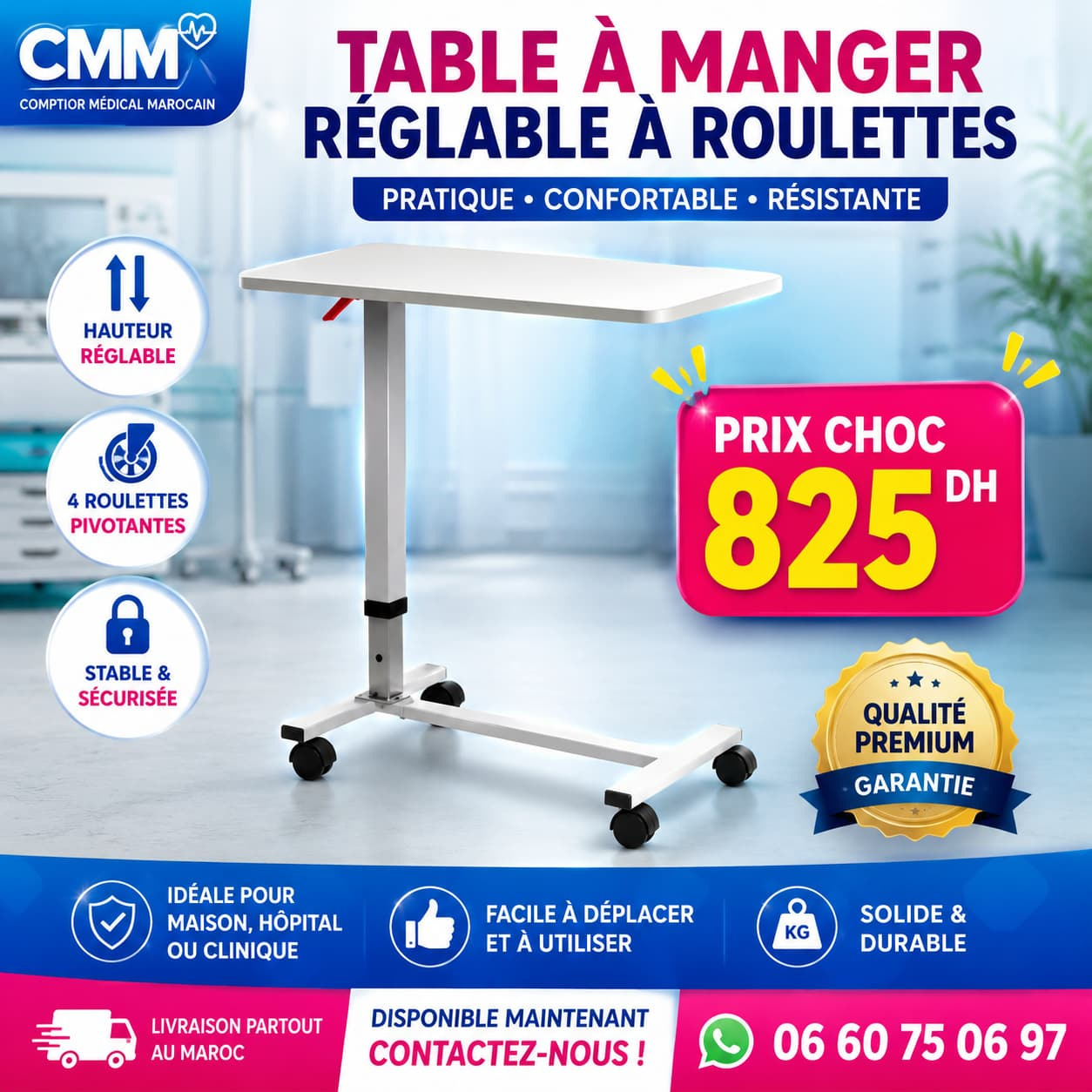 TABLE A MANGER REGLEABLE