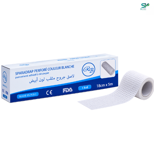 Sparadrap Perforé Couleur Blanche RB – Rouleau 18 cm x 5 m